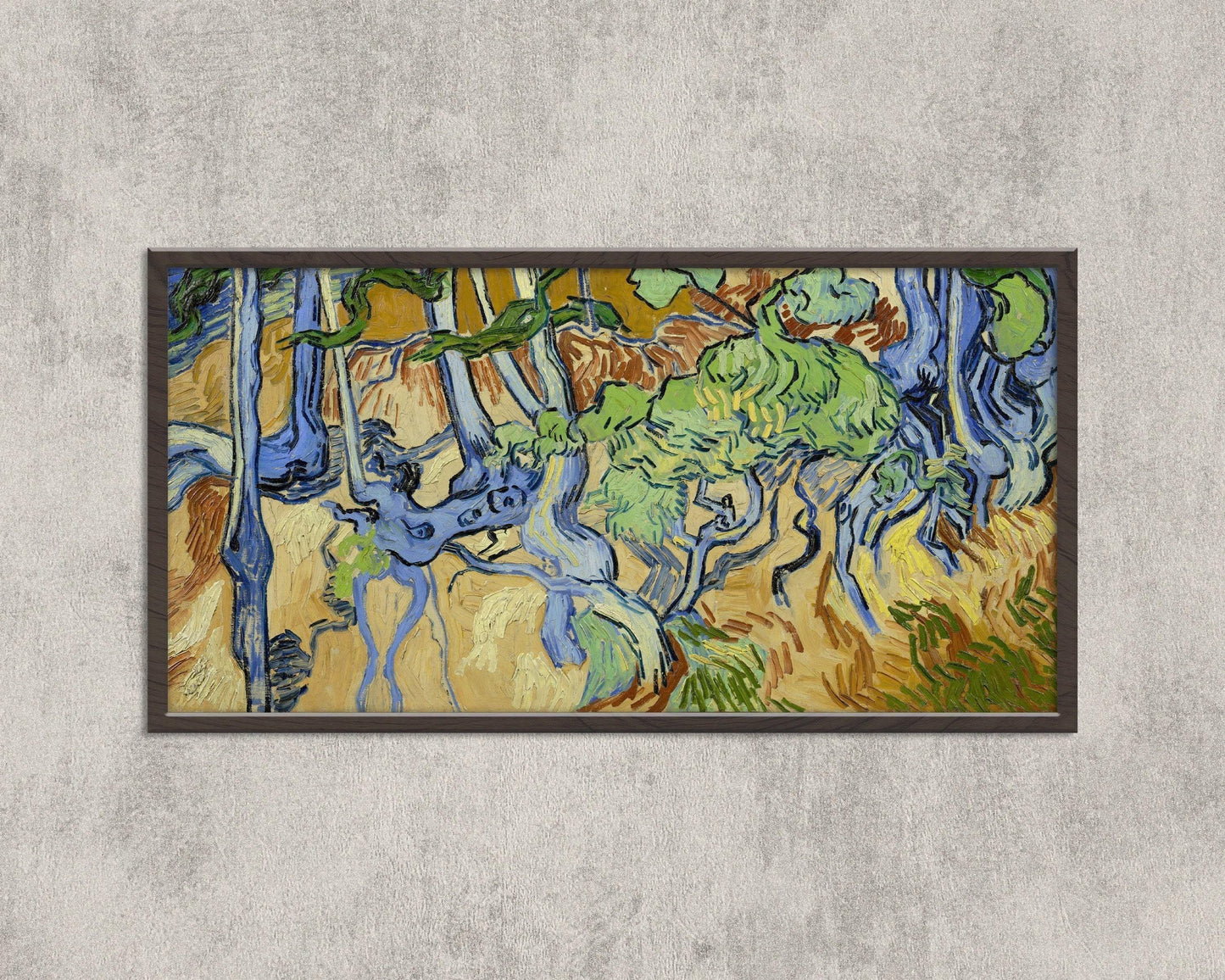 Van Gogh Tree Roots Print: Vintage Impressionist Panoramic Art (2x1)