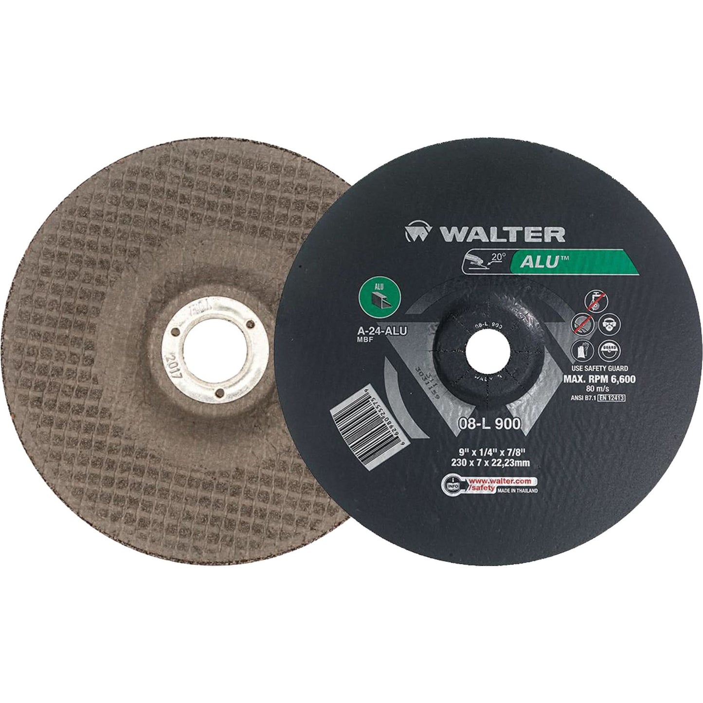 Aluminium Depressed Centre Grinding Wheels, 9" x 1/4", 7/8" Arbor, Type 27