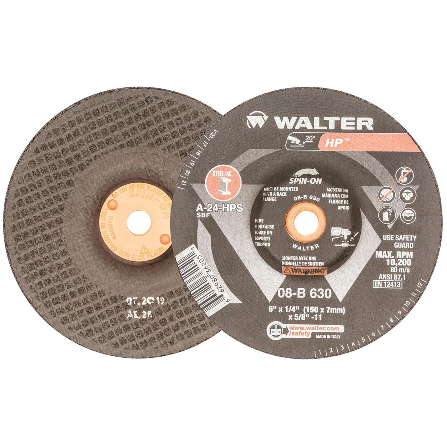 Meule de tronçonnage et d'ébarbage HP™, 6" x 1/4", alésage 5/8"-11, oxyde d'aluminium, Type 27