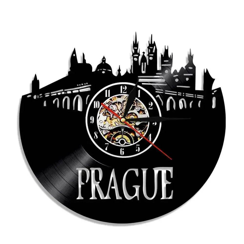 Wall Clock Vinyl Wall Clock Atlanta Skyline Vinyl Record Clock Georgia Wall Art Atlanta Wall Decor Vinyl Clock Lights Silent Clock