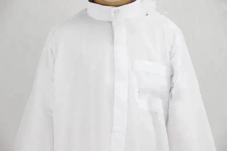 Fashionable and Elegant Washed Velvet Embroidered Stand Collar Arab Small Male Robe Moroccan Men's Jalabiya