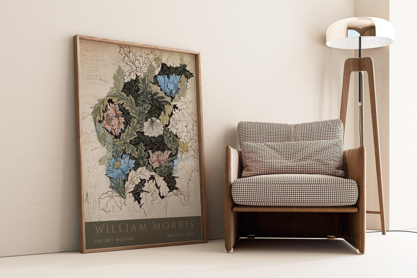 William Morris Wreath Print: Vintage Botanical Art Poster