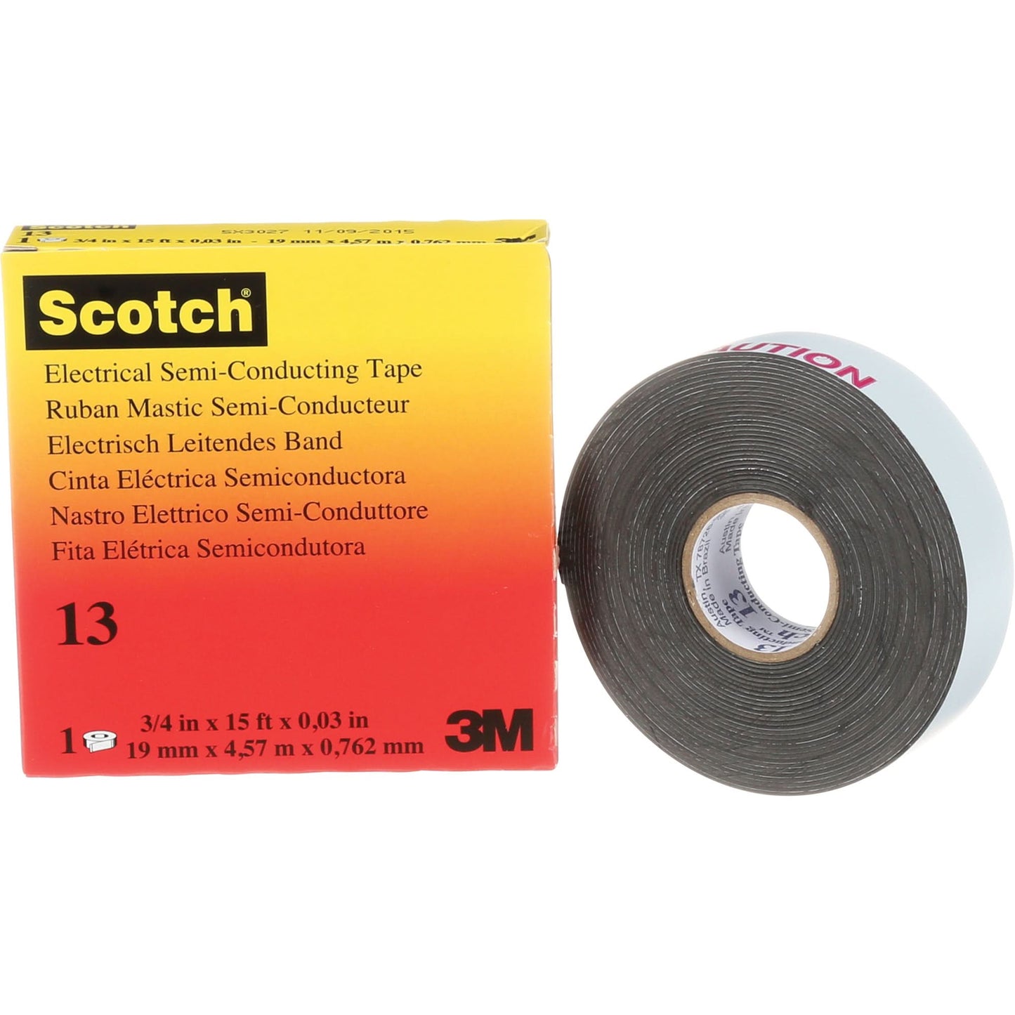 Ruban semi-conducteur Scotch® pour isolation électrique, 19 mm (3/4 po) x 4,6 m (15 pi), noir, 30 millièmes de pouce