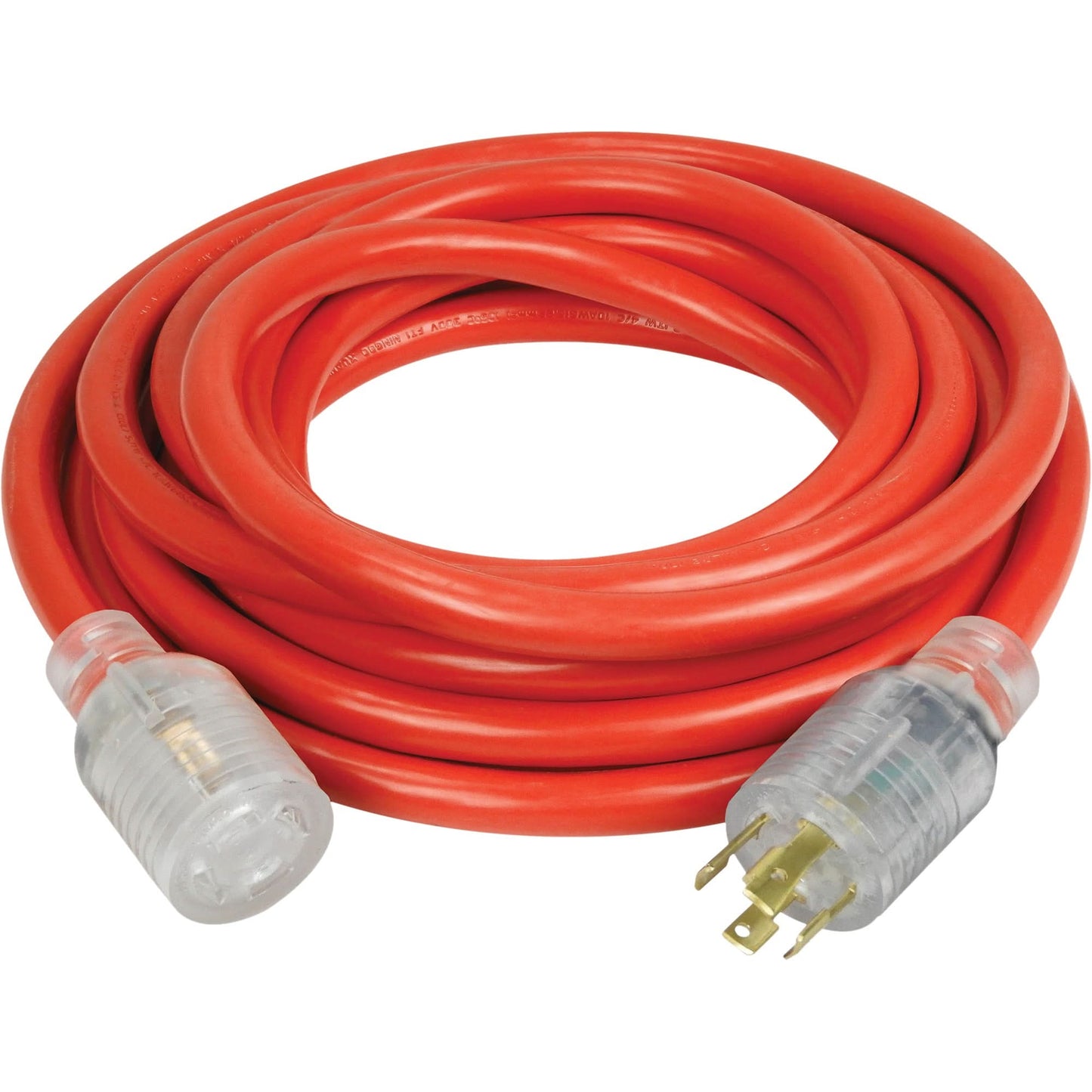 Generator Extension Cord with Quad Tap, Outdoor, 10 AWG, 30 A, 4 Outlet(s), 25'