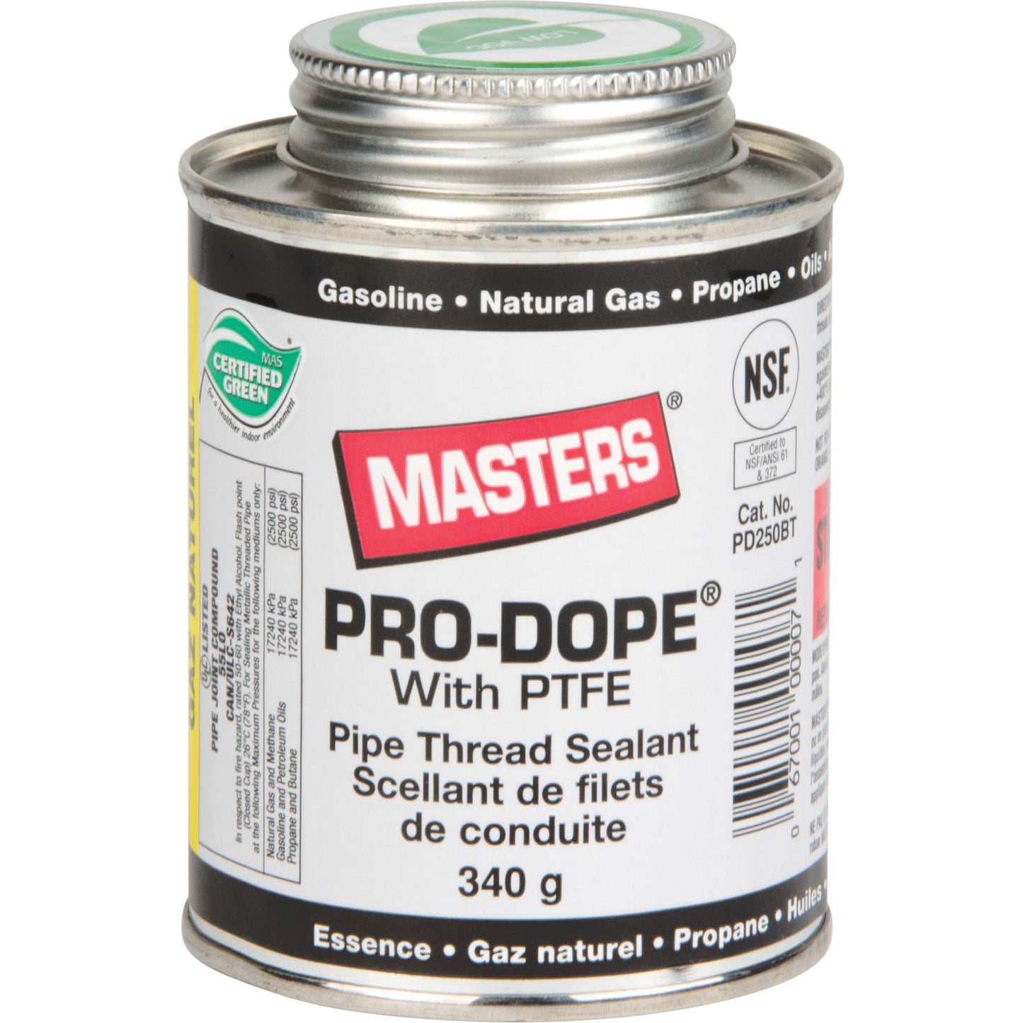 Pipe Thread Sealant, Brush Can, 250 ml, -129° C - 204° C/-200° F - 400° F