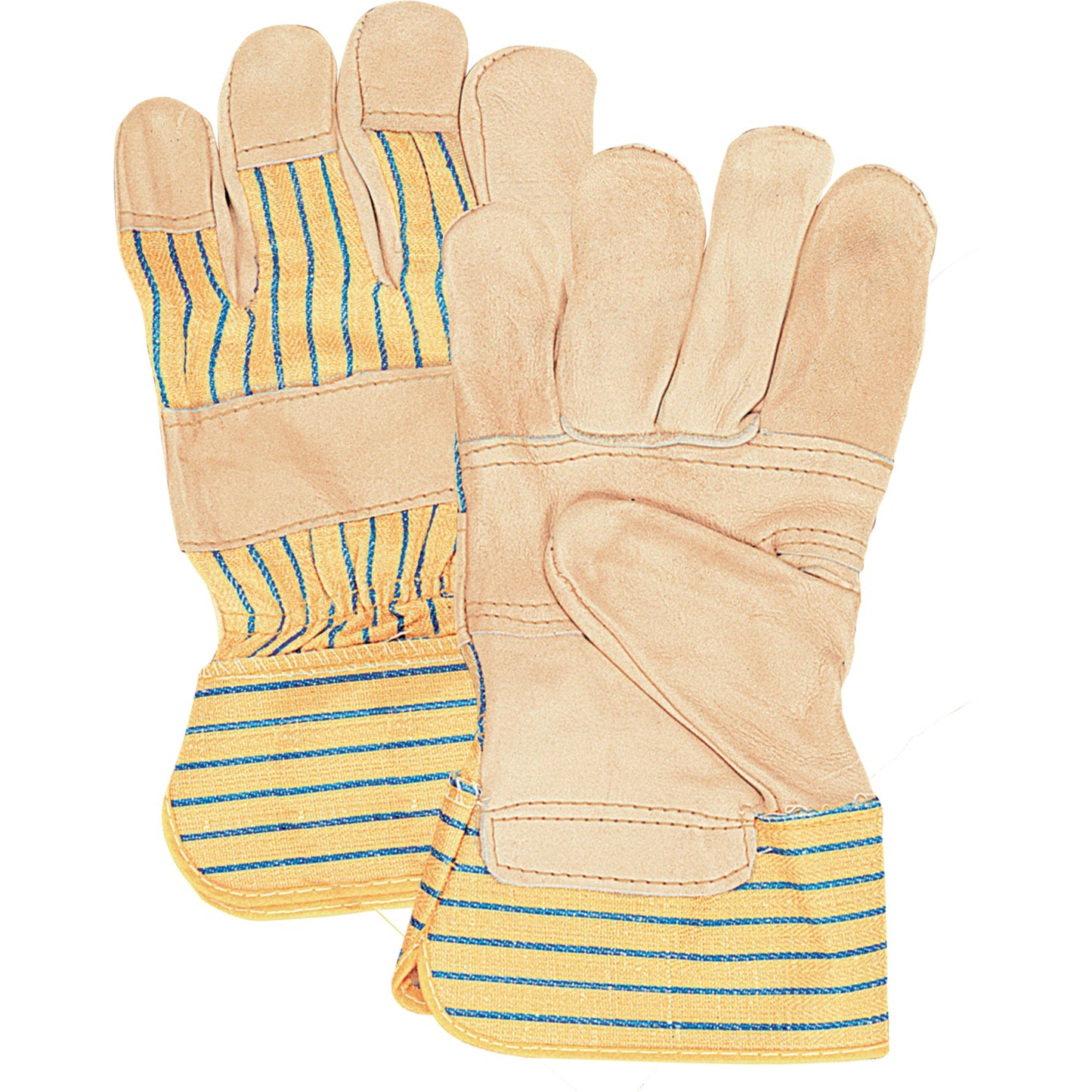 Fitters Patch Palm Gloves, Large, Grain Cowhide Palm, Cotton Inner Lining