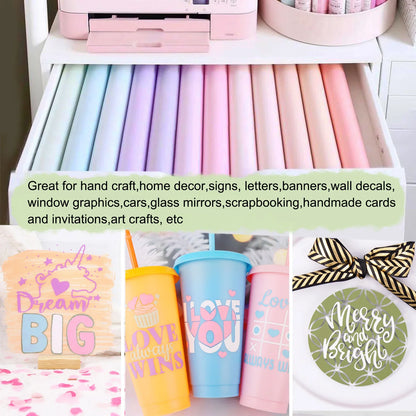 TeckWrap Glossy Adhesive Vinyl - Sweet Pink | Ideal for Art Projects, Decals, and More!