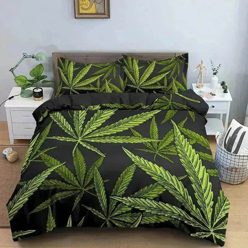 Parure de lit Feuille de Cannabis Psychédélique Colorée