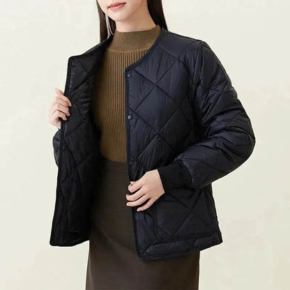 Quilted Padded Coat Winter Jacket With Pockets Lightweight Outerwear For Women's Clothing