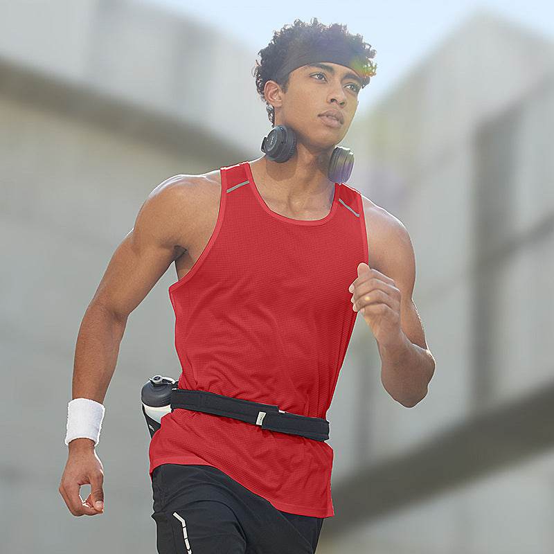 Sleeveless Quick Drying Marathon Sports Workout Gym Tank Top for Men