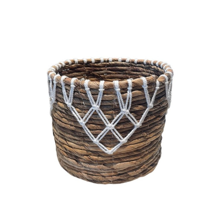 Panier de jardinière Apex en feuille de bananier et macramé