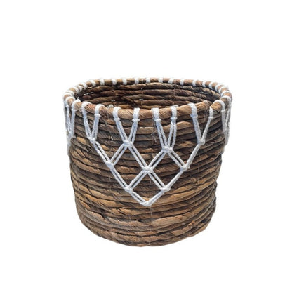 Panier de jardinière Apex en feuille de bananier et macramé