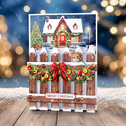 Katy Sue Picket Fence Christmas Scene Stash, 24 sheets