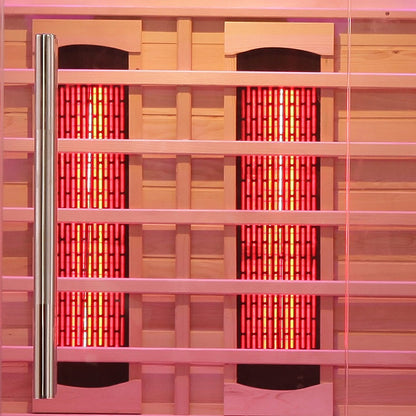 Blisspod | Venetian | Sauna infrarouge d'intérieur à spectre complet en pruche canadienne de première qualité et à très faible champ électromagnétique, 11 émetteurs et chromothérapie – 3 personnes