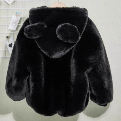 Autumn Winter Thickening Children's Cartoon Fur Hoodie Jacket