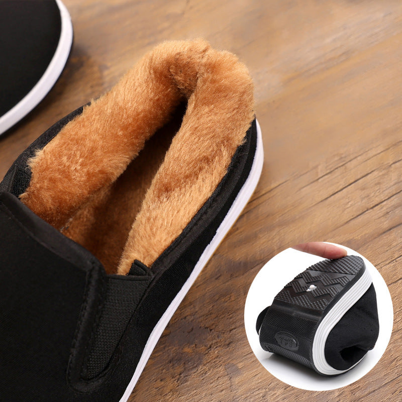 Men's Warm Velvet-Lined Cotton Casual Shoes