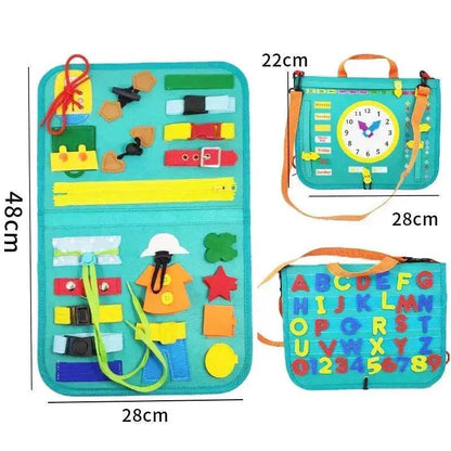 Nouvelle planche d'activités pour enfants Busy Board, jeu d'apprentissage de l'habillage et du boutonnage pour bébé, jouet d'apprentissage sensoriel préscolaire pour l'éducation précoce