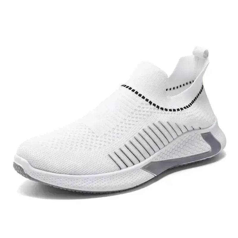 Chaussures Chaussettes en Maille Tendance avec Motif Rayé pour Homme, Baskets Respirantes à Enfiler, Chaussures de Course Légères Décontractées