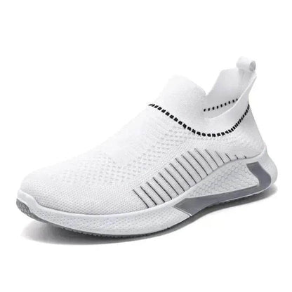 Chaussures Chaussettes en Maille Tendance avec Motif Rayé pour Homme, Baskets Respirantes à Enfiler, Chaussures de Course Légères Décontractées