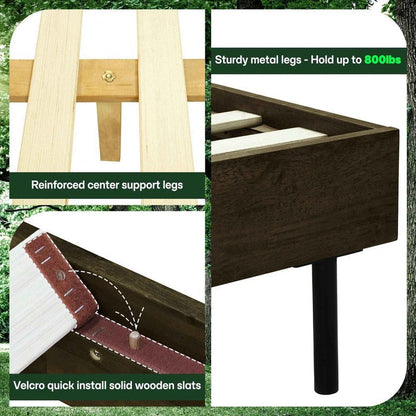 Acacia Solid Wood Bed Frame - Alander Deluxe Platform Bed