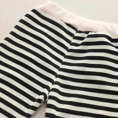 Casual Letter Stripes Loose Round Neck Boys' Long Sleeve Sweater Suit Two piece for boys