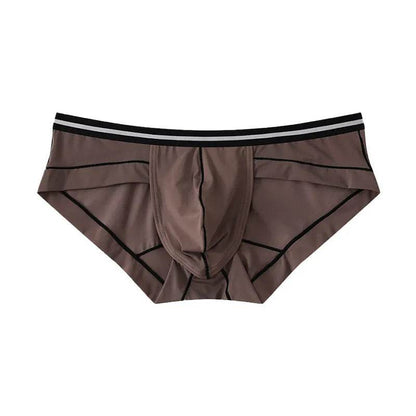 Ice Silk Men's Summer Breathable Solid Color Pouch Brief Underwear