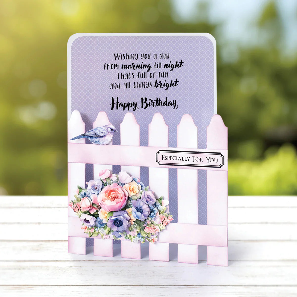 Cartes et enveloppes en forme de palissade, 5x7 blanches, paquet de 12