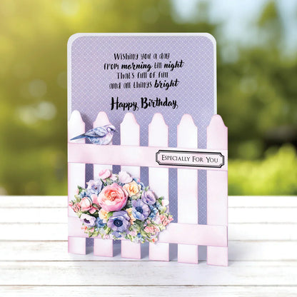 Cartes et enveloppes en forme de palissade, 5x7 blanches, paquet de 12