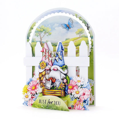 Cartes et enveloppes en forme de palissade, 5x7 blanches, paquet de 12