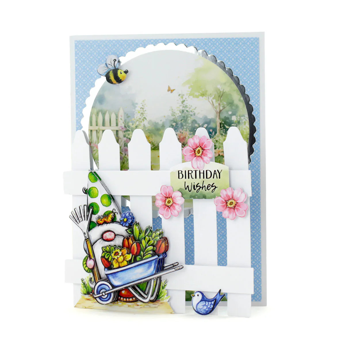 Cartes et enveloppes en forme de palissade, 5x7 blanches, paquet de 12