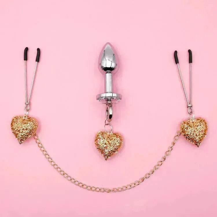 Love Chain Sex Toys Bell For Women Nipple Clamp Anal Plug