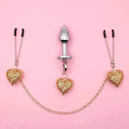 Love Chain Sex Toys Bell For Women Nipple Clamp Anal Plug