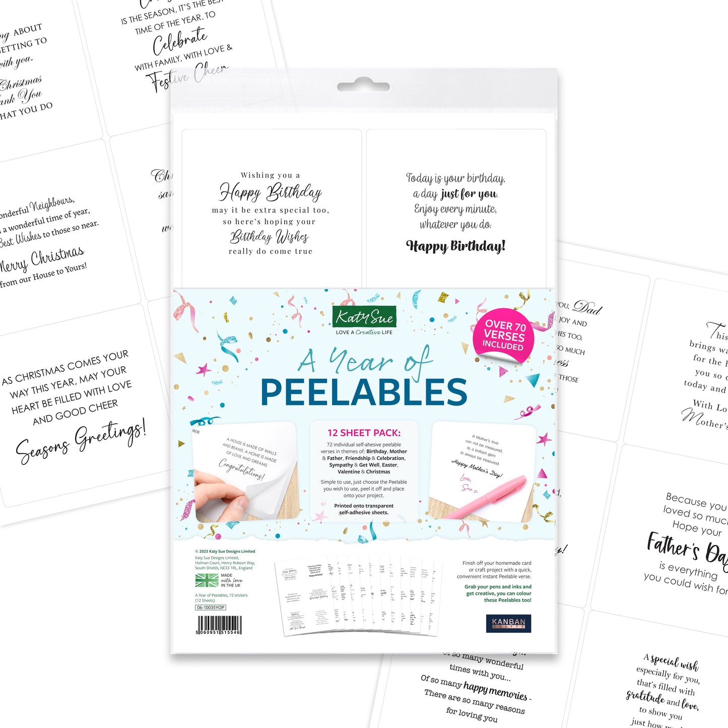 Kanban Crafts A Year of Peelables, 72 stickers