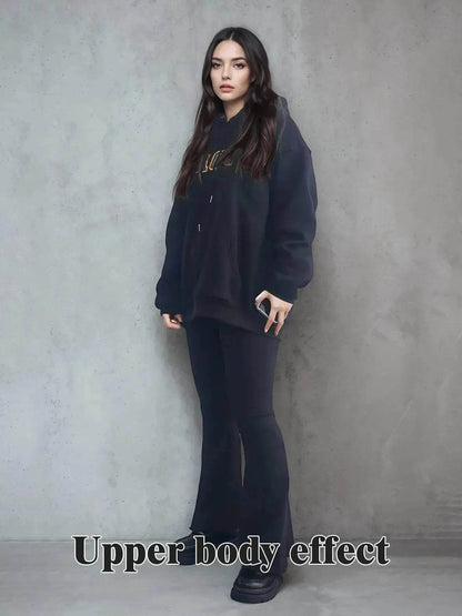 Fashionable Solid Color Long Sleeved Printed Unisex Hoodie