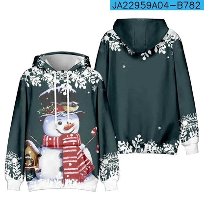 Christmas Snowman Personalized Printed Hoodie Sweatshirts
