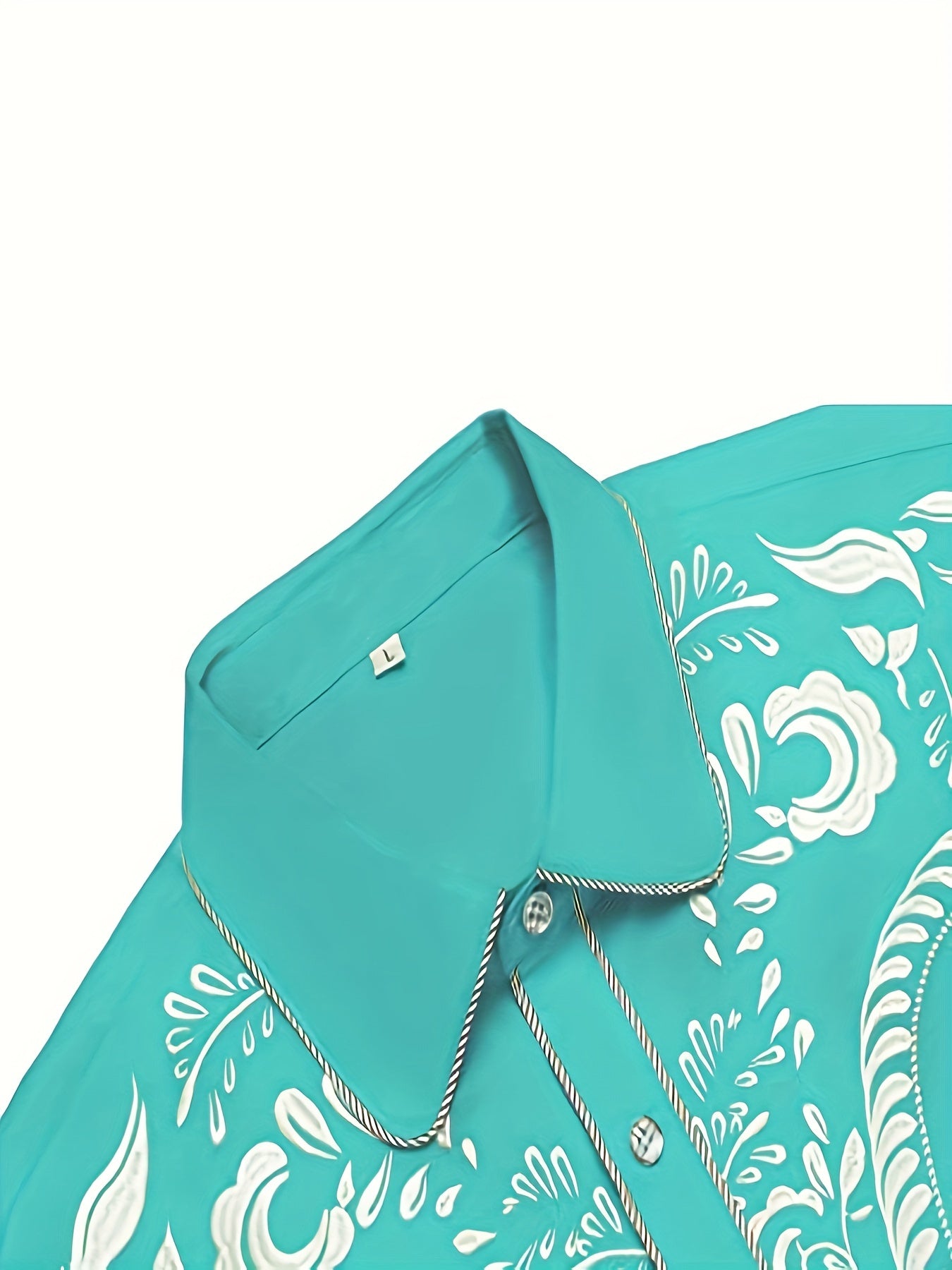 Western Cowboy Chic Long Sleeve Embroidered Shirt - Soft Cotton Blend, Elegant Design, Casual Style for Spring Fall Vacation Resort Wear - Men's Shirt for Outdoor Activities, Travel, and Leisure