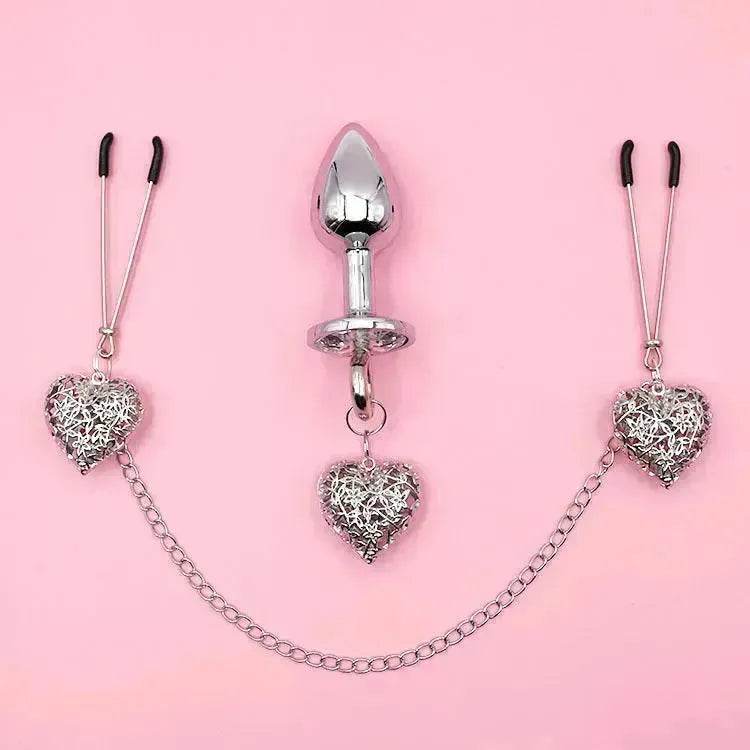 Love Chain Sex Toys Bell For Women Nipple Clamp Anal Plug