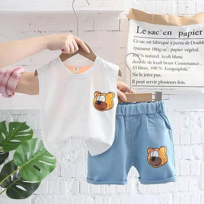 Vêtements pour enfants Ensemble gilet décontracté d'été deux pièces pour garçons