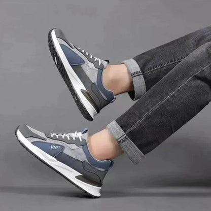 Chaussures en maille color block pour hommes Baskets décontractées à lacets Chaussures de sport de course respirantes pour l'extérieur