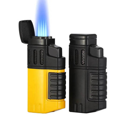 Briquet à cigares portable en métal coupe-vent avec perforateur de cigares