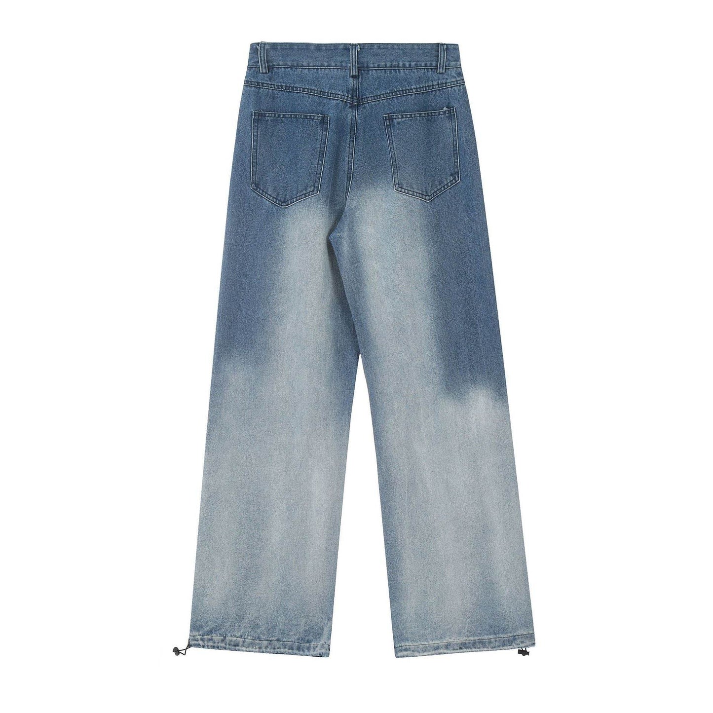 Gradient Tie-dye Straight-leg Denim Trousers Men Jeans