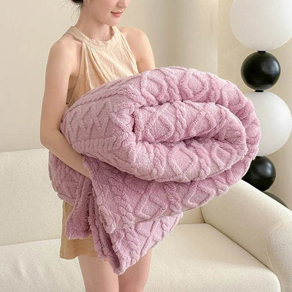 Couverture de canapé en velours double face monocouche, douce pour l'hiver