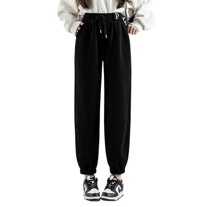Fleece-lined Casual Harem Drawstring sweat Pants For Women