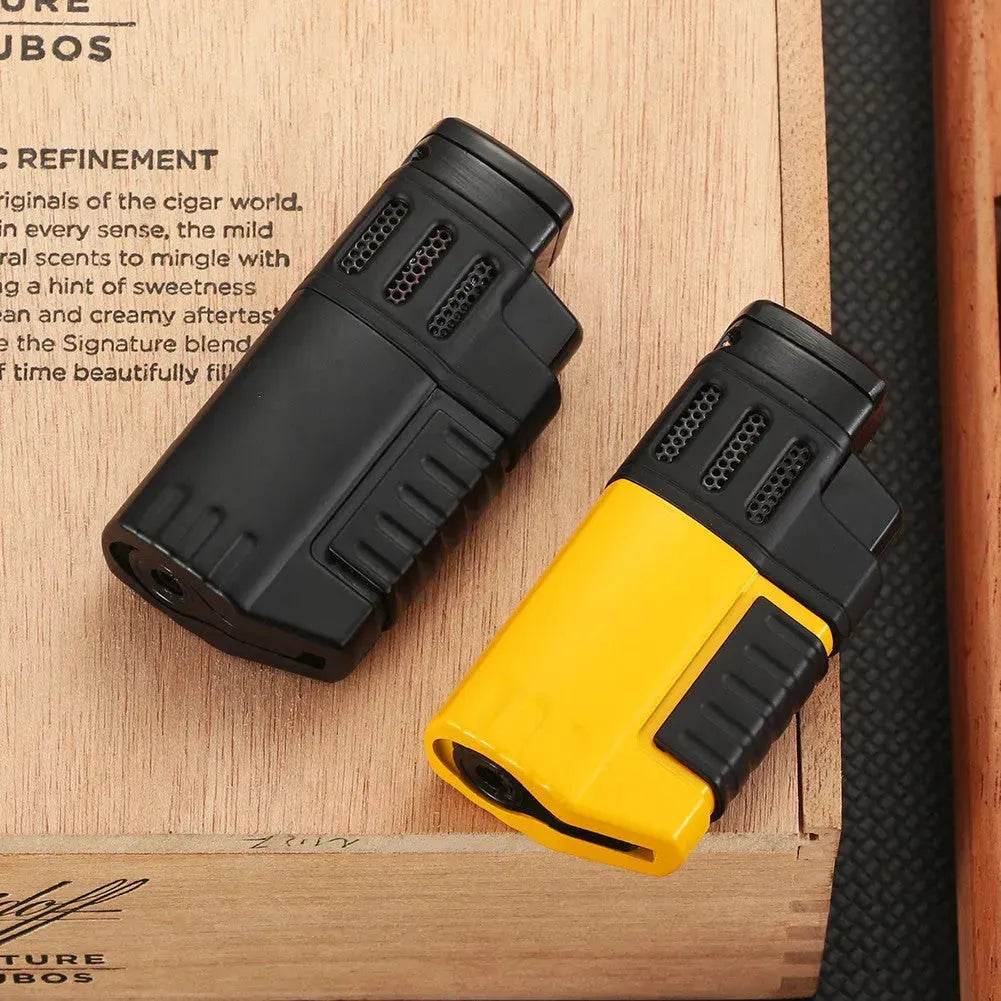 Briquet à cigares portable en métal coupe-vent avec perforateur de cigares