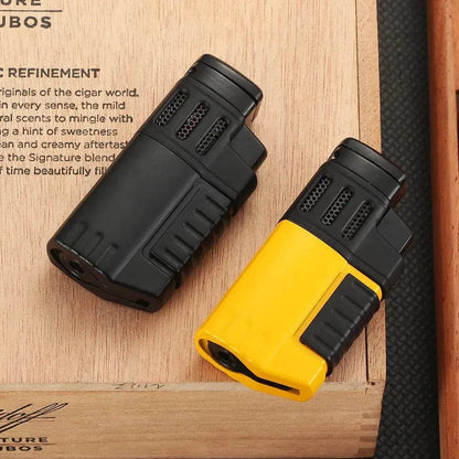 Briquet à cigares portable en métal coupe-vent avec perforateur de cigares