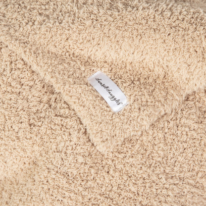 Buffed Beige Solid Double Layered Print Extended Throw