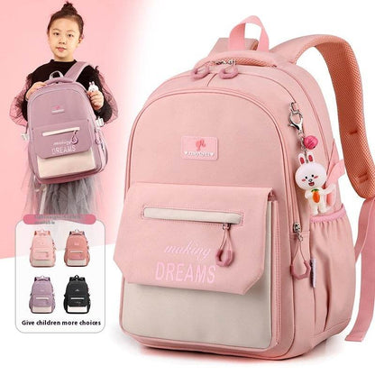 Kids’ Contrast Colour Schoolbag – Large Capacity bACKPACK