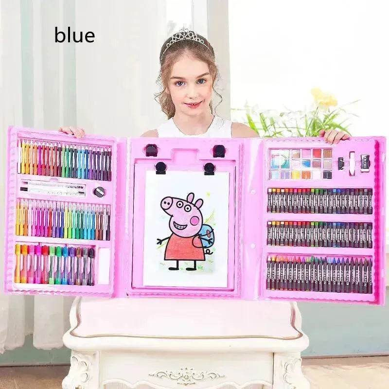 Double Panel Easel Version Watercolor Pen Set Brush Crayon Oil Pastel Children Painting Coloring Drawing Art set.