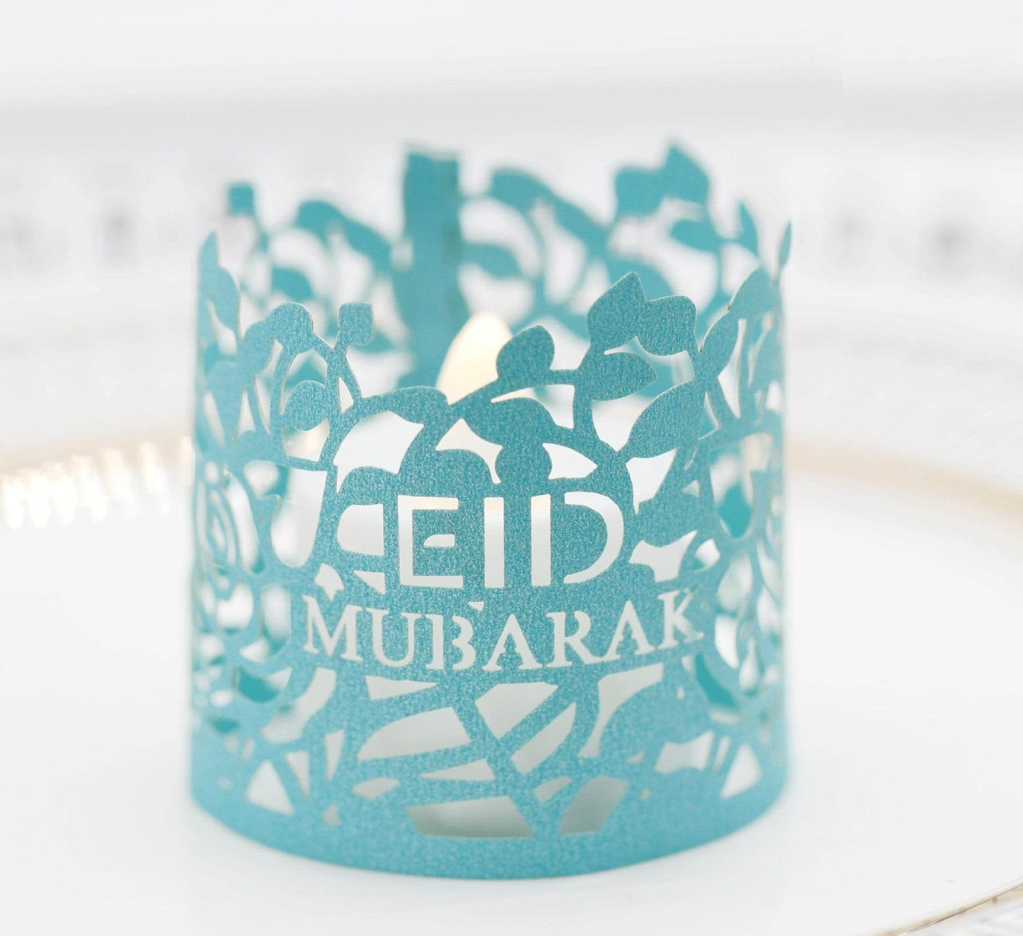 MOQ200 Ramadan Electronic Candle Lampshade Laser Cutout