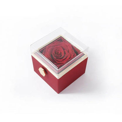 Fashion Acrylic Rotating  Valentine  Rose Jewelry gift  Box